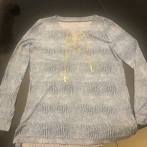Michael Kors Long sleeve shirt with gold lace up